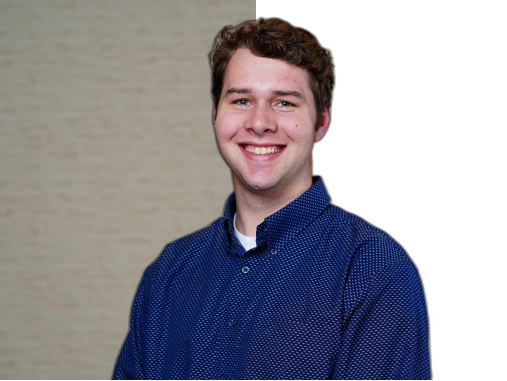 A picture of Andrew Schmtiz with a background