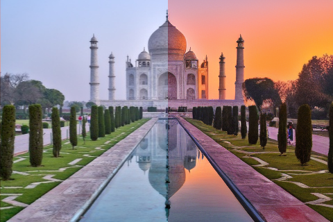 A picture of the Taj Mahal during the day