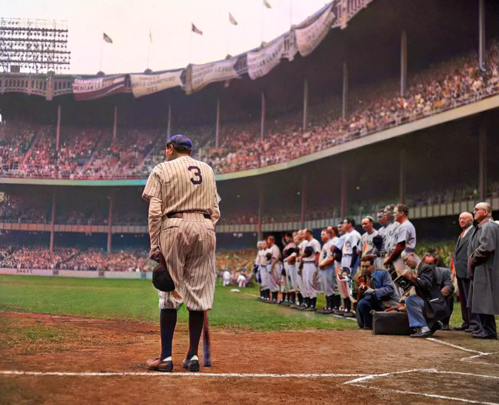 A colorized photo of Babe Ruth made with Stylize